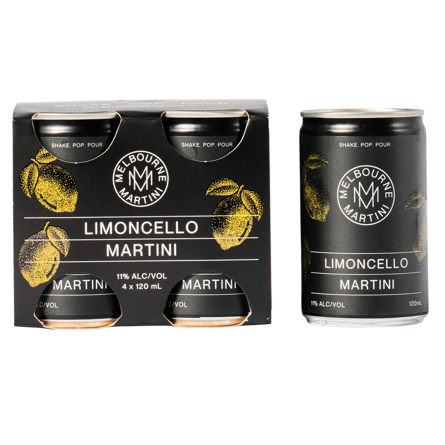 4 pack Melbourne Martini Limoncello Martini on a white background