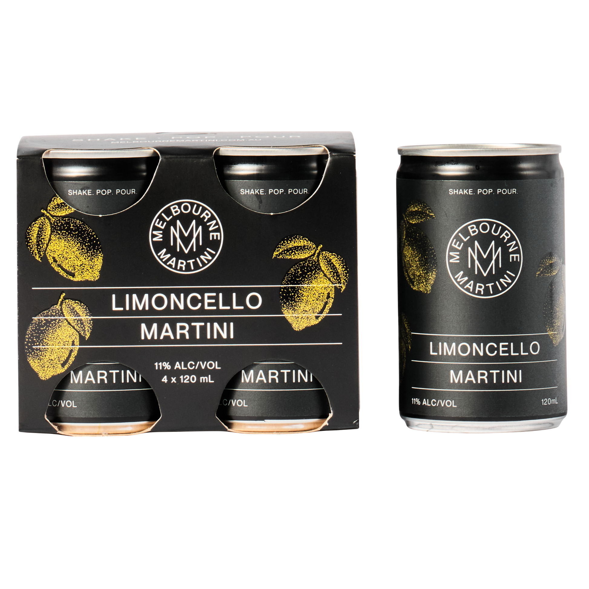 4 pack Melbourne Martini Limoncello Martini on a white background