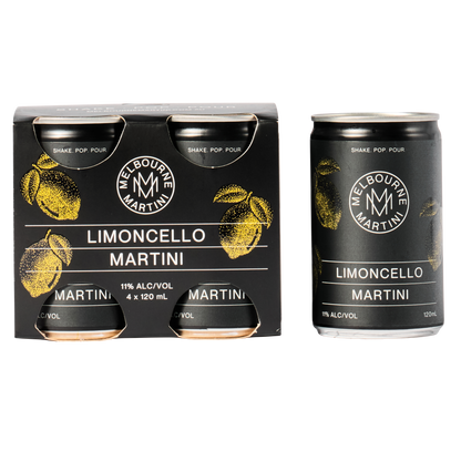 4 pack Melbourne Martini Limoncello Martini on a white background