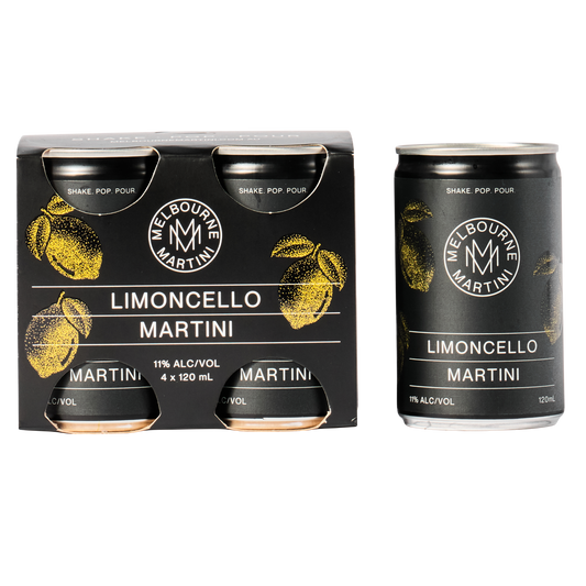 4 pack Melbourne Martini Limoncello Martini on a white background