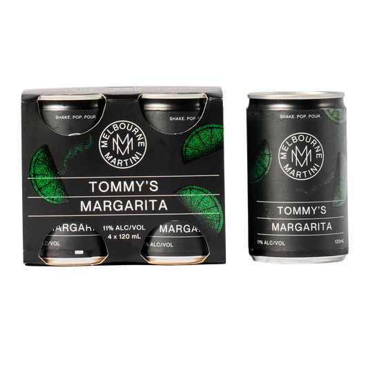 4 pack of Melbourne Tommy's Margarita on a white background Cocktail Delivery